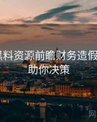 0920. 黑料资源前瞻财务造假全纪录，助你决策