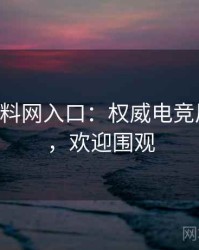 0572. 黑料网入口：权威电竞风波盘点，欢迎围观