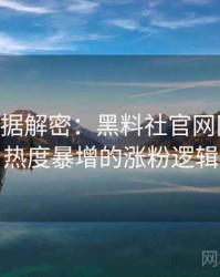 1292. 数据解密：黑料社官网网红事件热度暴增的涨粉逻辑