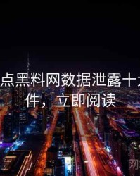 0377. 盘点黑料网数据泄露十大焦点事件，立即阅读