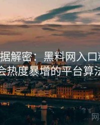 0165. 数据解密：黑料网入口粉丝后援会热度暴增的平台算法