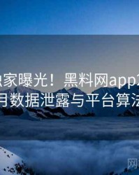 0067. 独家曝光！黑料网app2020年2月数据泄露与平台算法