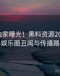 0681. 独家曝光！黑料资源2019年12月娱乐圈丑闻与传播路径