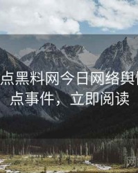 0382. 盘点黑料网今日网络舆情十大焦点事件，立即阅读