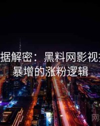 1033. 数据解密：黑料网影视揭秘热度暴增的涨粉逻辑