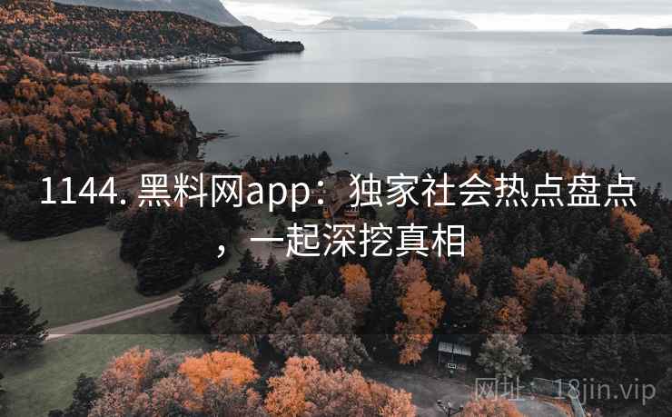 1144. 黑料网app：独家社会热点盘点，一起深挖真相